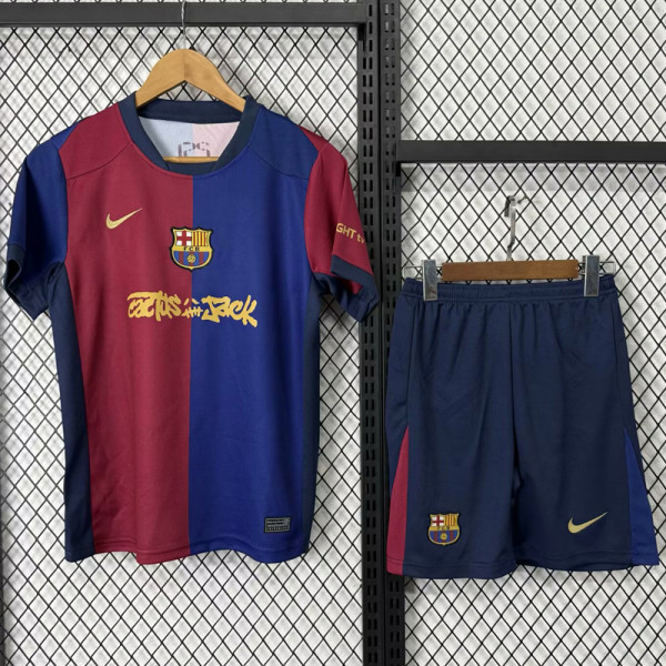 24-25 BAR Home Kids Soccer Jersey (Cactus Jack)