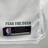 2017-18 BUCKS LILLARD #0 White Retro Top Quality Hot Pressing NBA Jersey