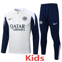 25-26 INT White Kids Half Pull Tracksuit #E25108(童装)(半拉链)