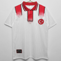 1996 Turkey White Retro Soccer Jersey