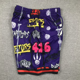 Raptors Purple City Edition Top Quality NBA Pocket Pants (猛龙涂鸦)