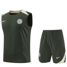 25-26 CHE Army green Tank top and shorts suit
