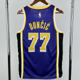 Lakers DONCIC #77 Blue Top Quality Hot Pressing NBA Jersey (Trapeze Edition) 飞人版