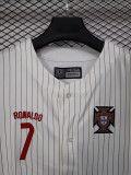25-26 Portugal White Casual Edition Baseball Jersey (RONALDO 7)