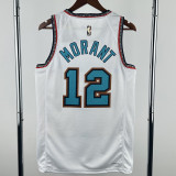 24-25 Grizzlies MORANT #12 White Retro Top Quality Hot Pressing NBA Jersey