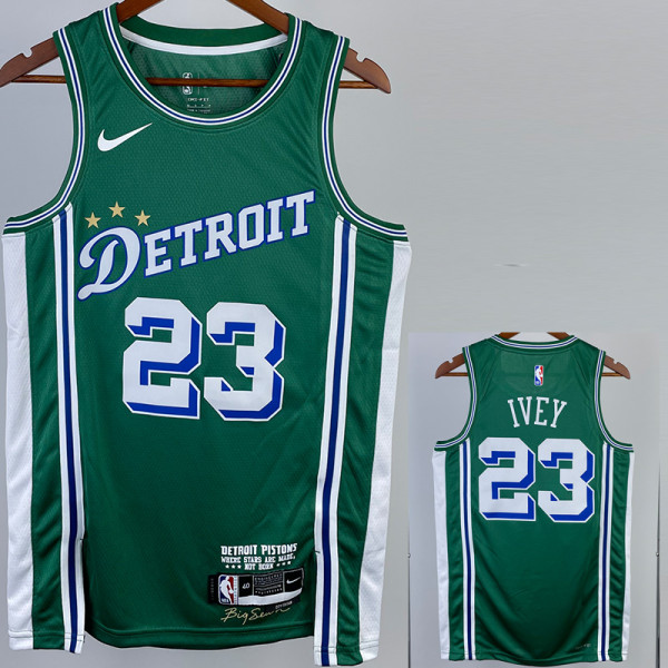 22-23 Pistons IVEY #23 Green City Edition Top Quality Hot Pressing NBA Jersey