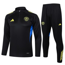 25-26 Man Utd Black Half Pull Tracksuit #B2538(半拉链)