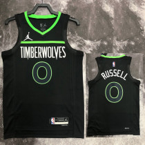 22-23 TIMBERWOLVES RUSSELL #0 Black Top Quality Hot Pressing NBA Jersey (Trapeze Edition)