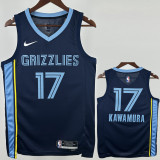 22-23 Grizzlies KAWAMURA #17 Royal blue Top Quality Hot Pressing NBA Jersey