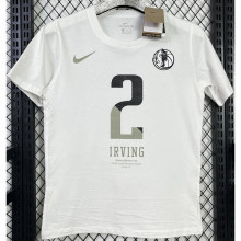 T140 Dallas Mavericks IRVING #2 White High Quality Casual T-Shirt