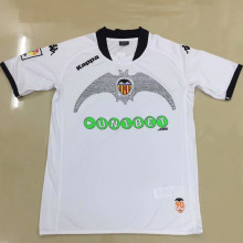 2009 Valencia Home White Retro Soccer Jersey