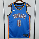 22-23 OKC Thunder WILLIAMS #8 Blue Top Quality Hot Pressing NBA Jersey