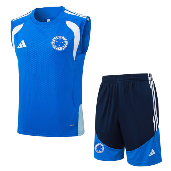 26-27 Cruzeiro Fancy blue Tank top and shorts suit #D26006