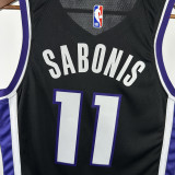 23-24 Kings SABONIS #11 Black Top Quality Hot Pressing NBA Jersey