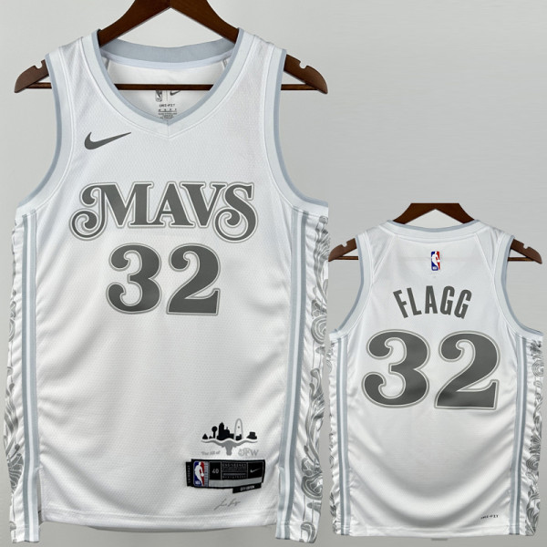 24-25 Dallas Mavericks FLAGG #32 White City Edition Top Quality Hot Pressing NBA Jersey