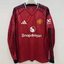 25-26 Man Utd Home Long Sleeve Soccer Jersey (长袖)
