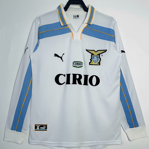 1999-2000 Lazio Centenary White Long Sleeve Retro Soccer Jersey (长袖)