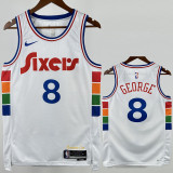 24-25 76ERS GEORGE #8 White City Edition Top Quality Hot Pressing NBA Jersey