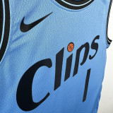 24-25 Clippers HARDEN #1 Blue City Edition Top Quality Hot Pressing NBA Jersey