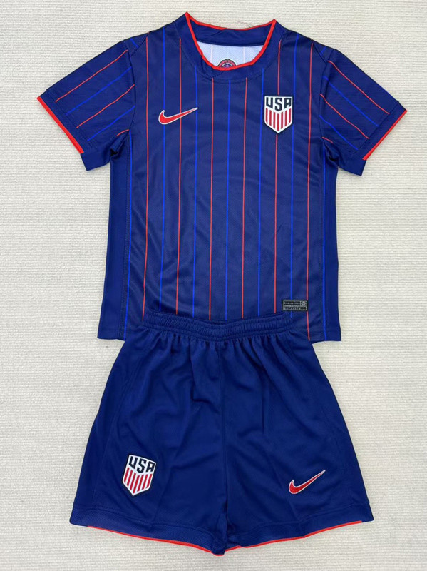25-26 USA Away Kids Soccer Jersey