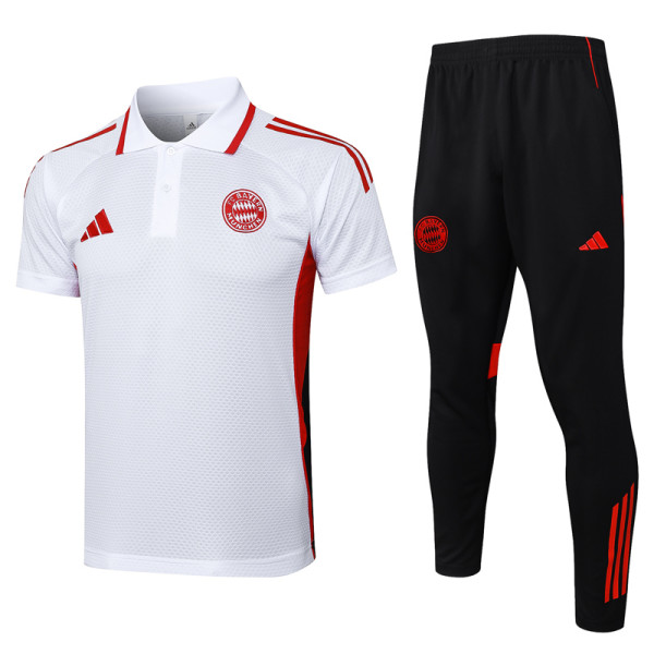 25-26 Bayern White Polo Tracksuit #C2516