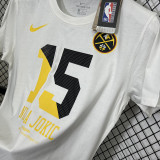 T186 Nuggets JOKIC #15 White High Quality Casual T-Shirt