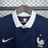 2014 France Home Long Sleeve Retro Soccer Jersey (长袖)