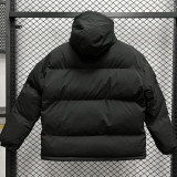 24-25 MF4 AD Black Hooded Cotton Coat #棉衣