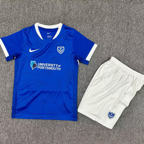 25-26 Portsmouth Home Kids Soccer Jersey