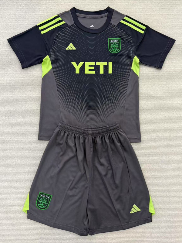 25-26 Austin FC Black GoalKeeper Kids Soccer Jersey