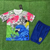 25-26 Brazil Pink Special Edition Kids Soccer Jersey 鹦鹉