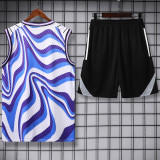 25-26 RMA White blue Tank top and shorts suit