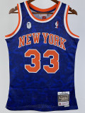 2023 Knicks & BAPE #33 Blue Top Quality Hot Pressing NBA Jersey