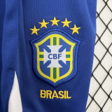 2004 Brazil Home Kids Retro Soccer Jersey