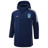 24-25 Italy Royal Blue Hooded Windbreaker Fabric Cotton Coat #G223