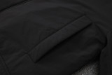 24-25 Man City Black Hooded Windbreaker Fabric Cotton Coat #G243(白彪标)