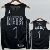 22-23 NETS RUSSELL #1 Black Top Quality Hot Pressing NBA Jersey (Trapeze Edition) 飞人版