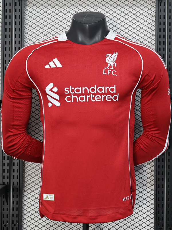 25-26 LIV Red Long Sleeve Player Version Soccer Jersey (长袖球员)