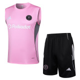 25-26 Inter Miami Pink Tank top and shorts suit #D2547