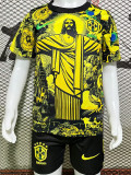 24-25 Brazil Yellow Special Edition Kids Soccer Jersey (耶稣黄色)