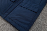 24-25 Palmeiras Royal Blue Hooded Windbreaker Fabric Cotton Coat #G234
