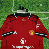 25-26 Man Utd Home Kids Soccer Jersey