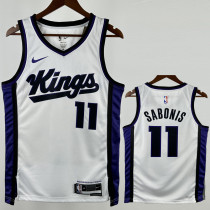 23-24 Kings SABONIS #11 White Top Quality Hot Pressing NBA Jersey