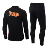 26-27 Netherlands Black Half Pull Tracksuit (半拉链)