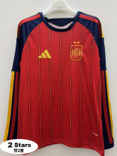26-27 Spain Home Long Sleeve Soccer Jersey (长袖)(带2星)