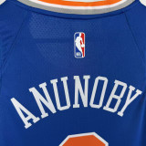 22-23 Knicks ANUNOBY #8 Blue Top Quality Hot Pressing NBA Jersey