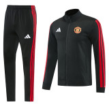26-27 Man Utd Black Jacket Tracksuit #01