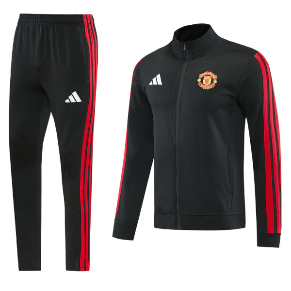 26-27 Man Utd Black Jacket Tracksuit #01