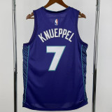 22-23 HORNETS KNUEPPE #7 Blue Top Quality Hot Pressing NBA Jersey (Trapeze Edition) 飞人版