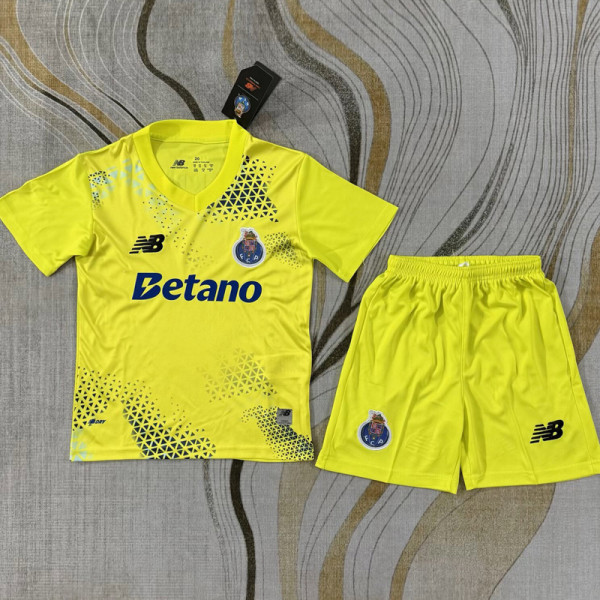 26-27 Porto Yellow Goalkeeper Kids Soccer Jersey